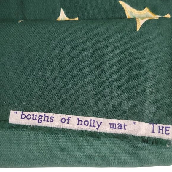 Vtg 1996 Alexander Henry "Boughs Of Holly" Fabric Panel 4-Christmas Placemat Top - Picture 2 of 8